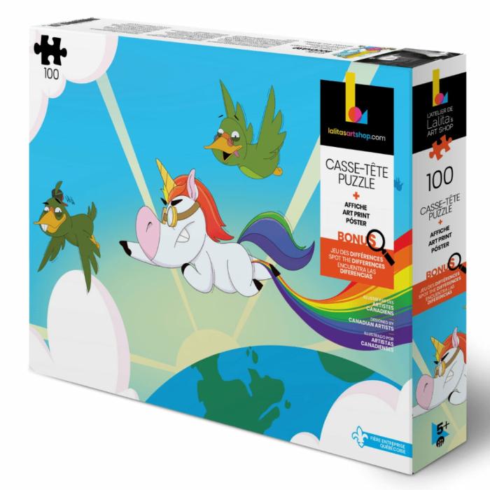 100-199 Pieces | Flying Unicorn 100-Piece Puzzle 100-199 Pieces 100-199 Pieces