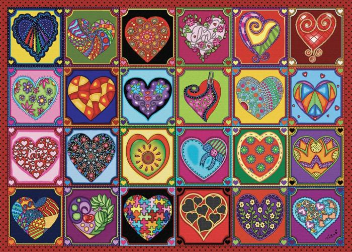 1000 Pieces | Quilted Hearts 1000-Piece Puzzle 1000 Pieces 1000 Pieces