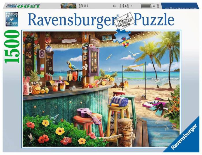 1500 Pieces | Beach Bar Breezes 1500-Piece Puzzle Old Box 1500 Pieces 1500 Pieces