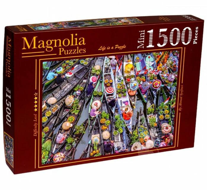 1500 Pieces | Floating Market Mini 1500-Piece Puzzle 1500 Pieces 1500 Pieces