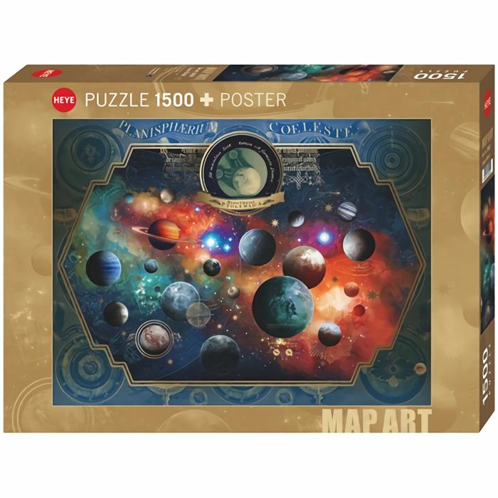 1500 Pieces | Space World, Map Art 1500-Piece Puzzle 1500 Pieces 1500 Pieces