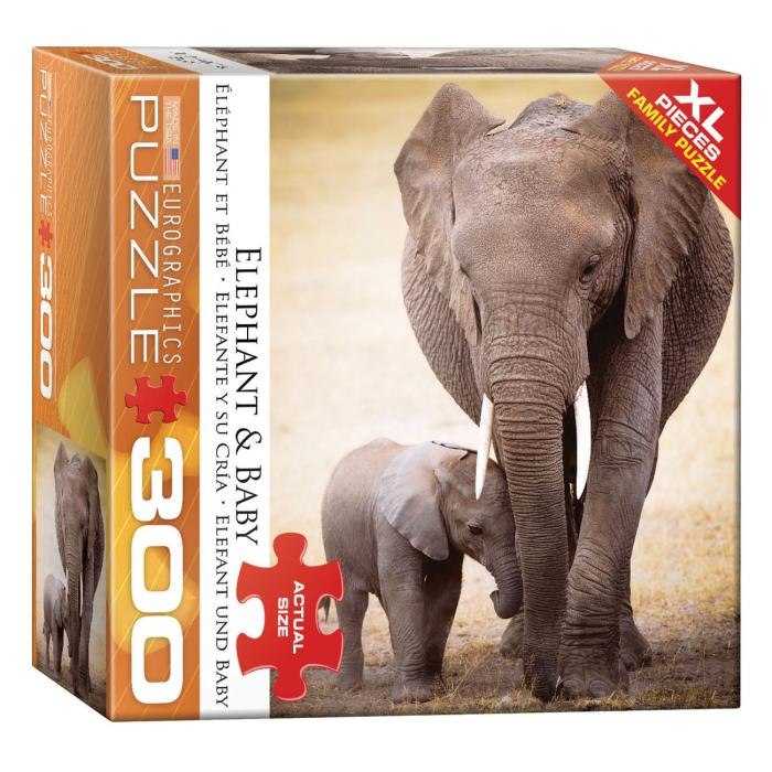 200-450 Pieces | Elephant & Baby 300-Piece Puzzle 200-450 Pieces 200-450 Pieces