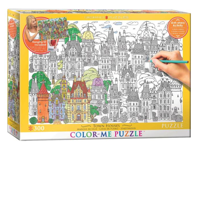 200-450 Pieces | Town Houses – Color-Me 300-Piece Puzzle 200-450 Pieces 200-450 Pieces