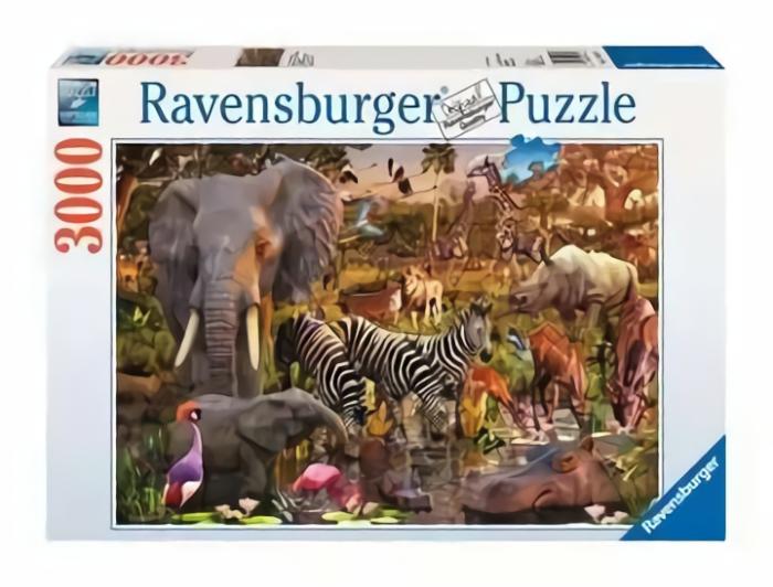 2000+ Pieces | African Animal World 3000-Piece Puzzle 2000+ Pieces 2000+ Pieces