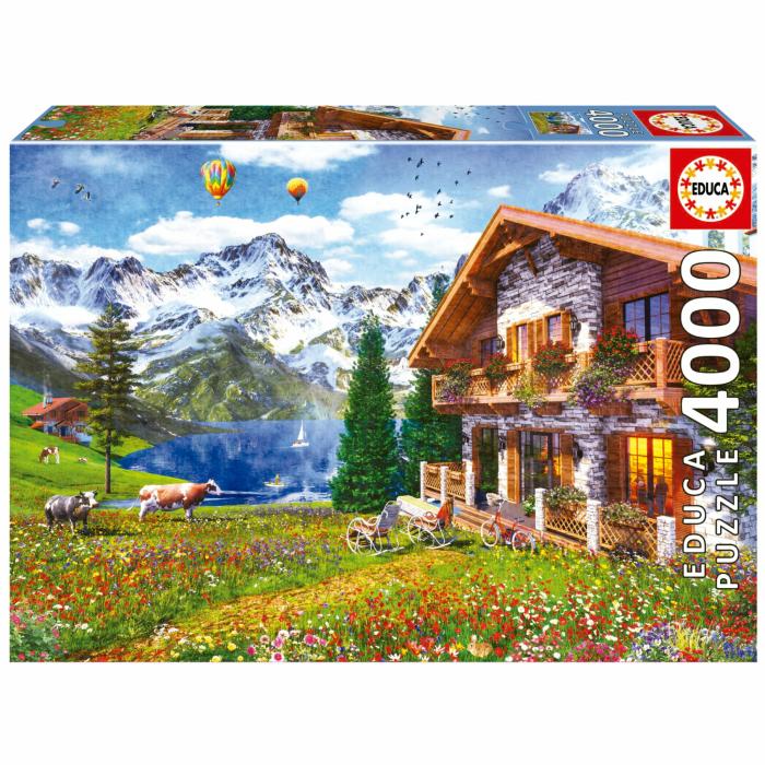 2000+ Pieces | Chalet In The Alps 4000-Piece Puzzle 2000+ Pieces 2000+ Pieces