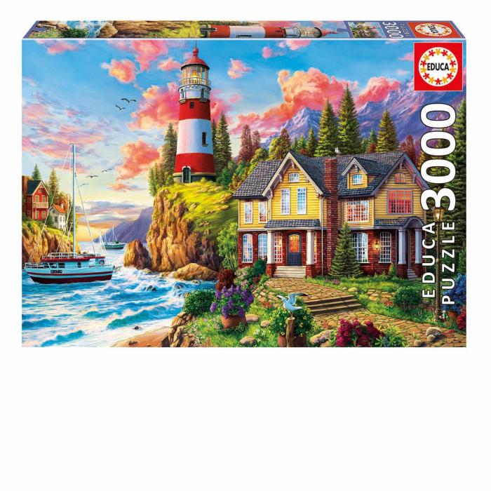 2000+ Pieces | Lighthouse Near The Ocean 3000-Piece Puzzle 2000+ Pieces 2000+ Pieces