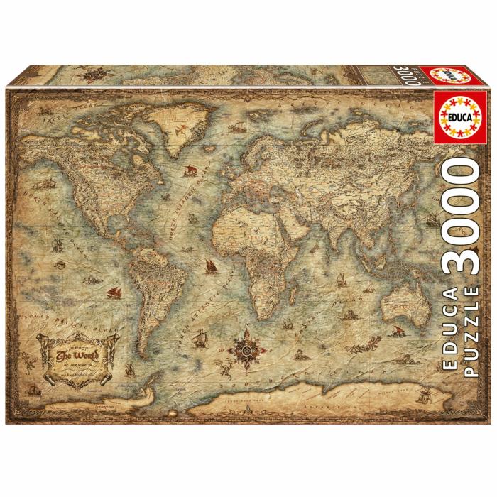 2000+ Pieces | Map Of The World 3000-Piece Puzzle 2000+ Pieces 2000+ Pieces