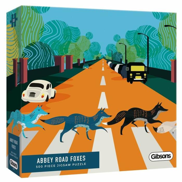 500-600 Pieces | Abbey Road Foxes 500-Piece Puzzle 500-600 Pieces 500-600 Pieces