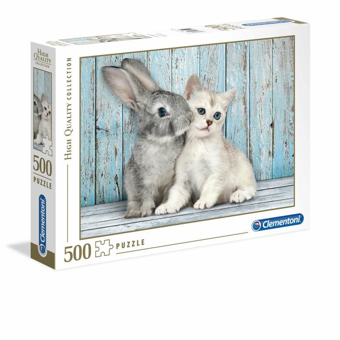 500-600 Pieces | Cat And Bunny 500-Piece Puzzle 500-600 Pieces 500-600 Pieces