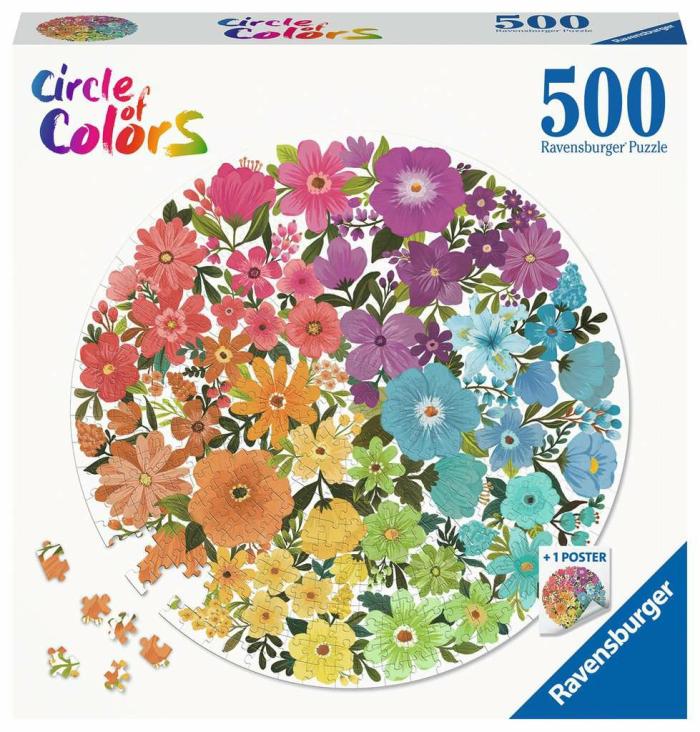 500-600 Pieces | Circle Of Colors – Flowers 500-Piece Puzzle 500-600 Pieces 500-600 Pieces