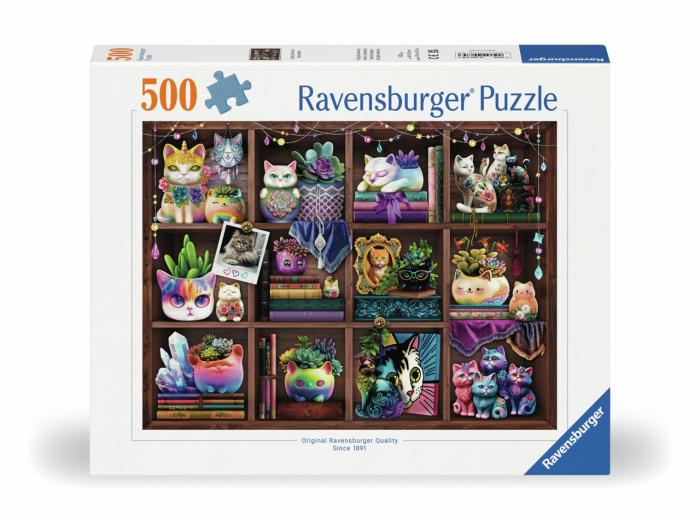 500-600 Pieces | Cubby Cats And Succulents 500-Piece Puzzle 500-600 Pieces 500-600 Pieces