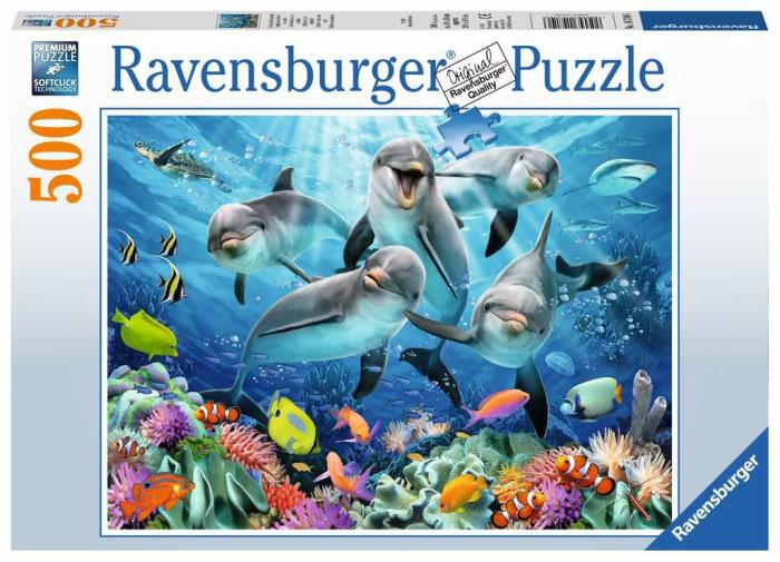 500-600 Pieces | Dolphins In The Coral Reef 500-Piece Puzzle Old 500-600 Pieces 500-600 Pieces