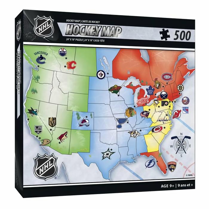 500-600 Pieces | Nhl Hockey Map 500-Piece Puzzle 500-600 Pieces 500-600 Pieces