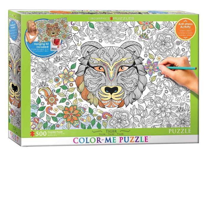 500-600 Pieces | Tiger Color-Me 500-Piece Puzzle 500-600 Pieces 500-600 Pieces