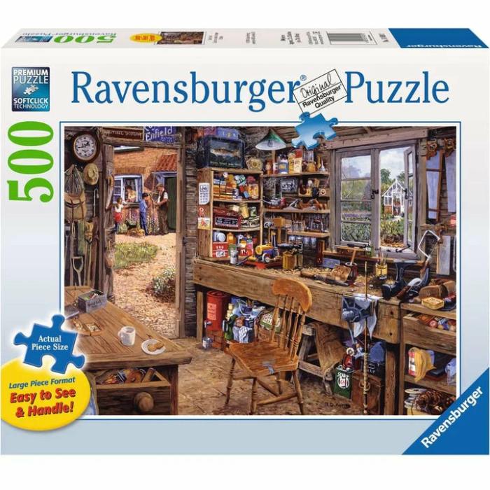 Larges Pieces | Dad’s Shed 500-Piece Puzzle Larges Pieces Larges Pieces