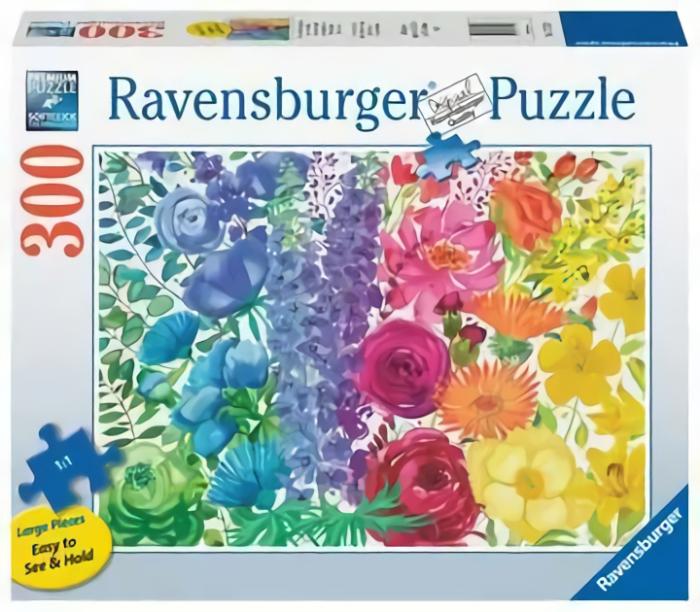 Larges Pieces | Floral Rainbow 300-Piece Puzzle Lf Larges Pieces Larges Pieces