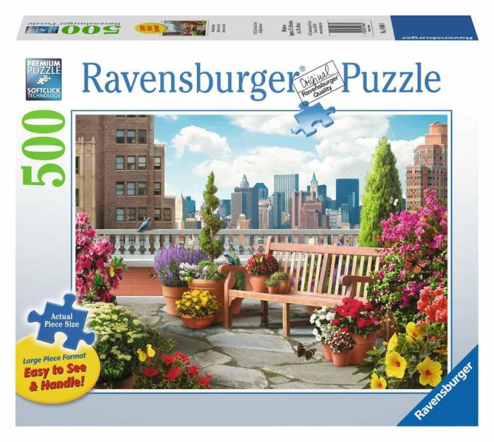 Larges Pieces | Rooftop Garden 500-Piece Puzzle Larges Pieces Larges Pieces