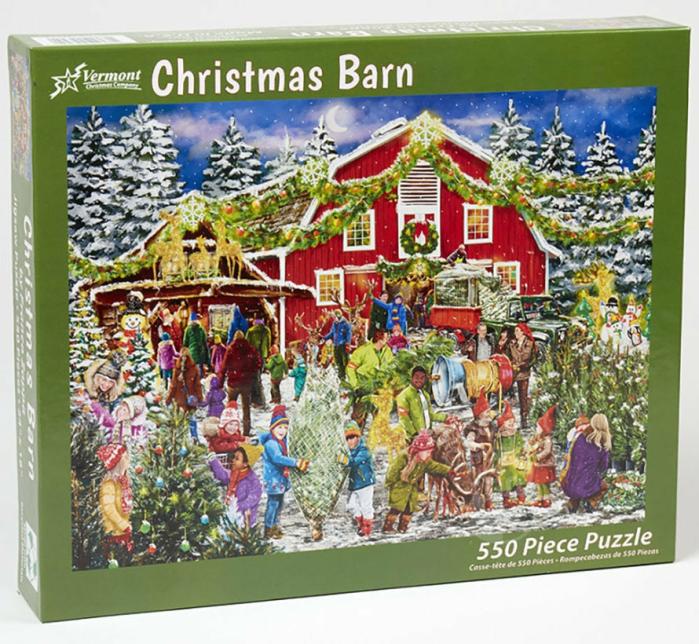 500-600 Pieces | Christmas Barn 550-Piece Puzzle 500-600 Pieces 500-600 Pieces