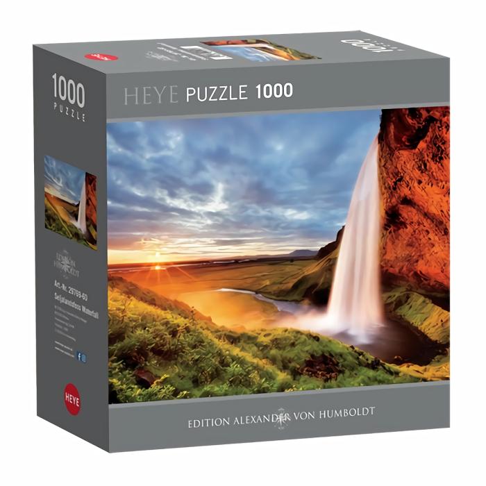 1000 Pieces | Seljalandsfoss Waterfall 1000-Piece Puzzle Square Box 1000 Pieces 1000 Pieces