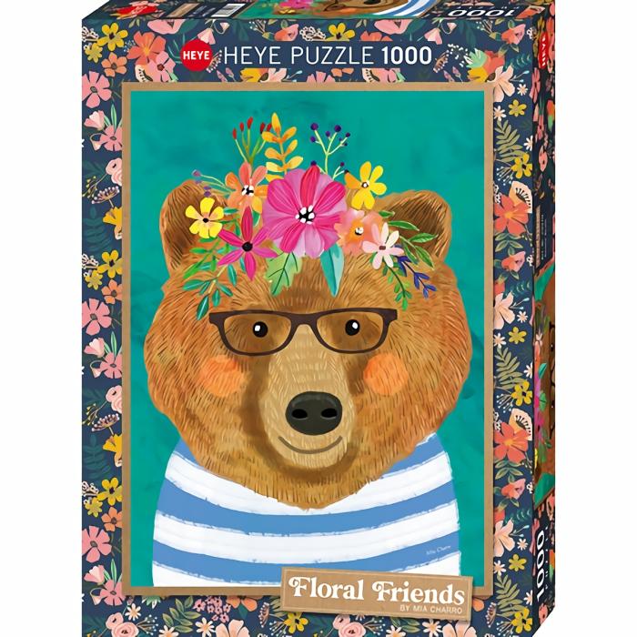 1000 Pieces | Gentle Bruin – Floral Friends 1000-Piece Puzzle 1000 Pieces 1000 Pieces